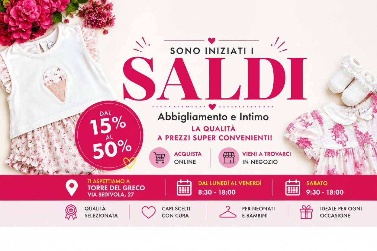 Saldi abbigliamento neonato: qualità artigianale fino al 50% di sconto su Voilà