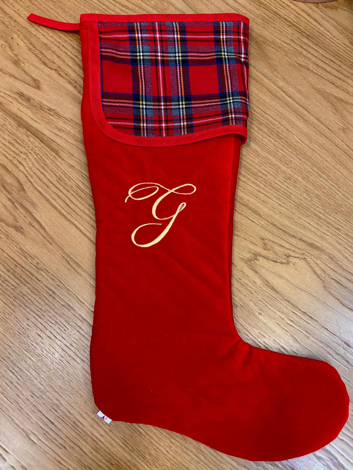 Calza di Natale in velluto e tartan MONOGRAM