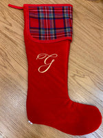 Calza di Natale in velluto e tartan MONOGRAM