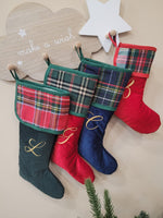 Calza di Natale in velluto e tartan MONOGRAM
