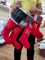 Calza di Natale in velluto e tartan MONOGRAM