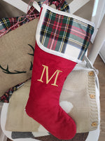 Calza di Natale in velluto e tartan MONOGRAM