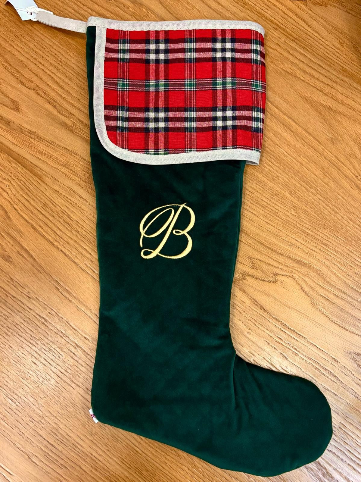 Calza di Natale in velluto e tartan MONOGRAM
