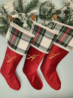 Calza di Natale in velluto e tartan MONOGRAM