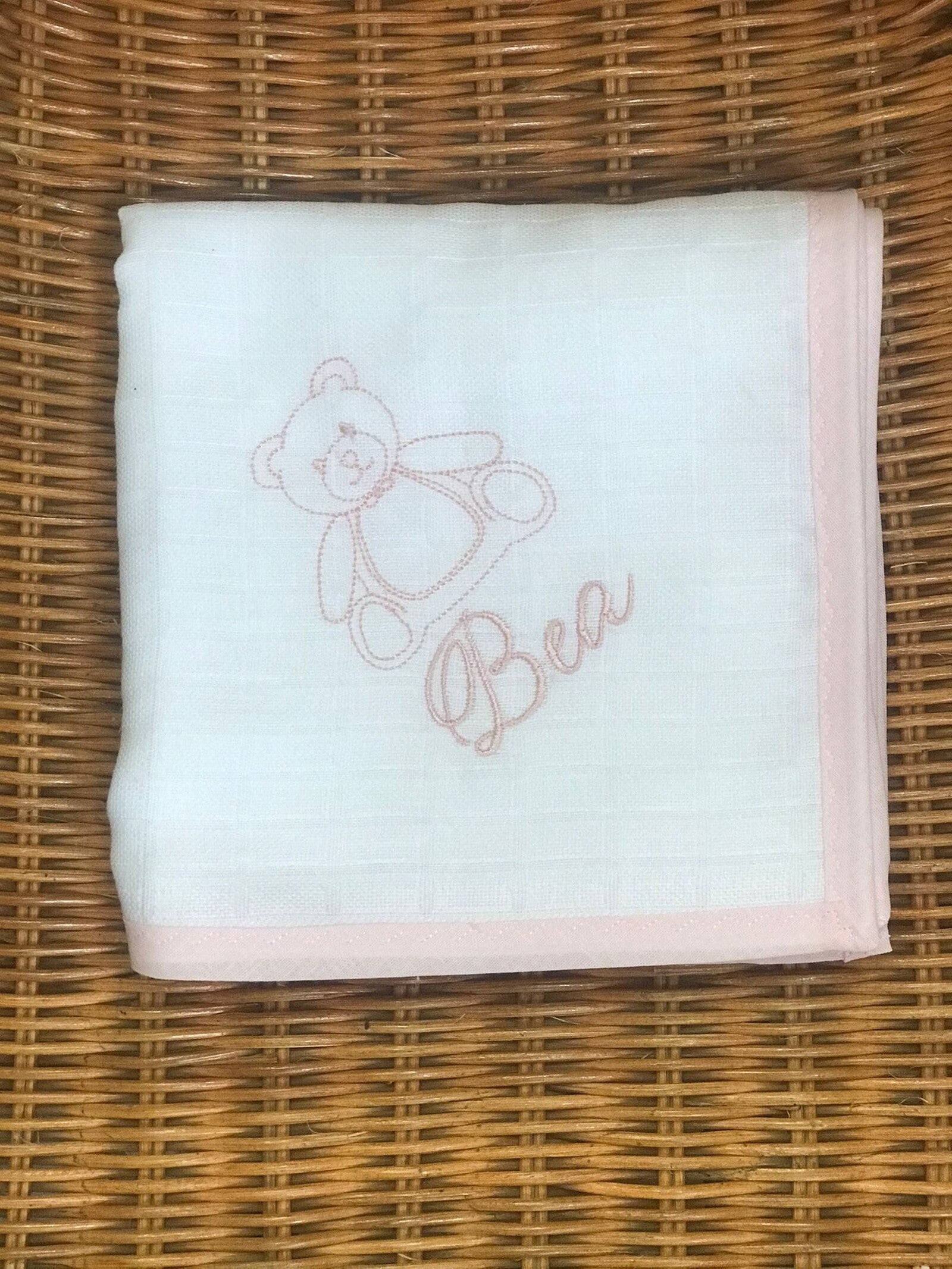 Coordinato cambio personalizzato, pochette con quadrato di cotone