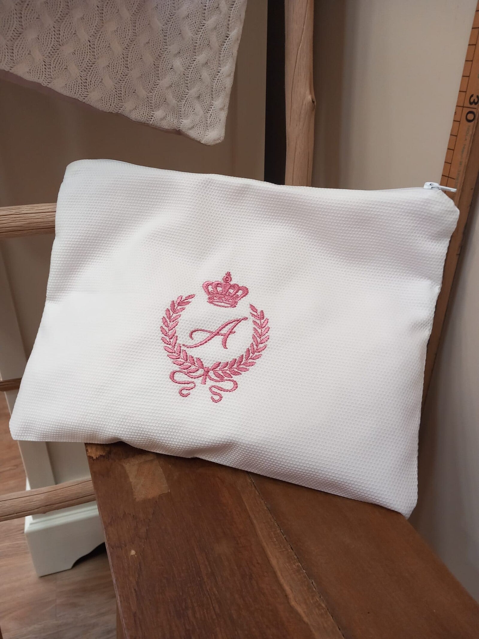 Coordinato cambio personalizzato, pochette con quadrato di cotone