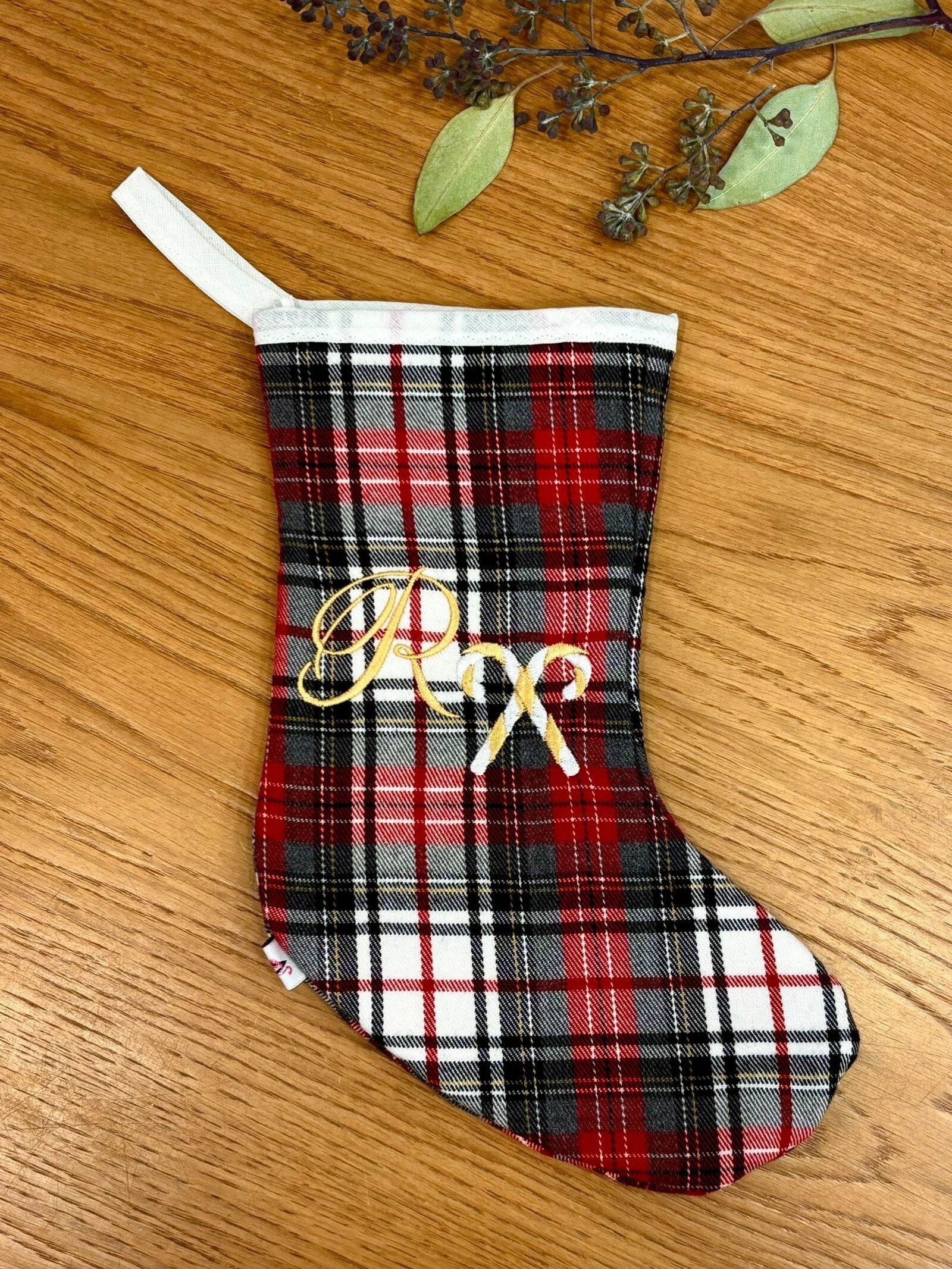 Calza di Natale Tartan MONOGRAM