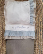 Lenzuolino con doppia rouche in lino