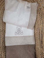 Lenzuolino personalizzato con fascia in lino