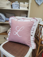 Cuscino in cotone con doppia rouche