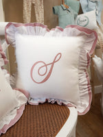 Cuscino in cotone con doppia rouche