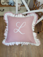 Cuscino in cotone con doppia rouche