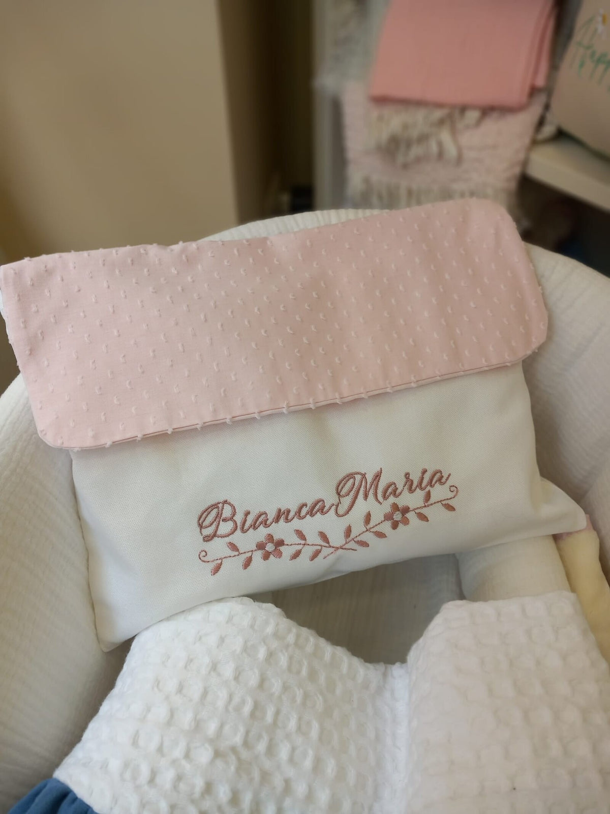 Busta nascita cotone e plumetis