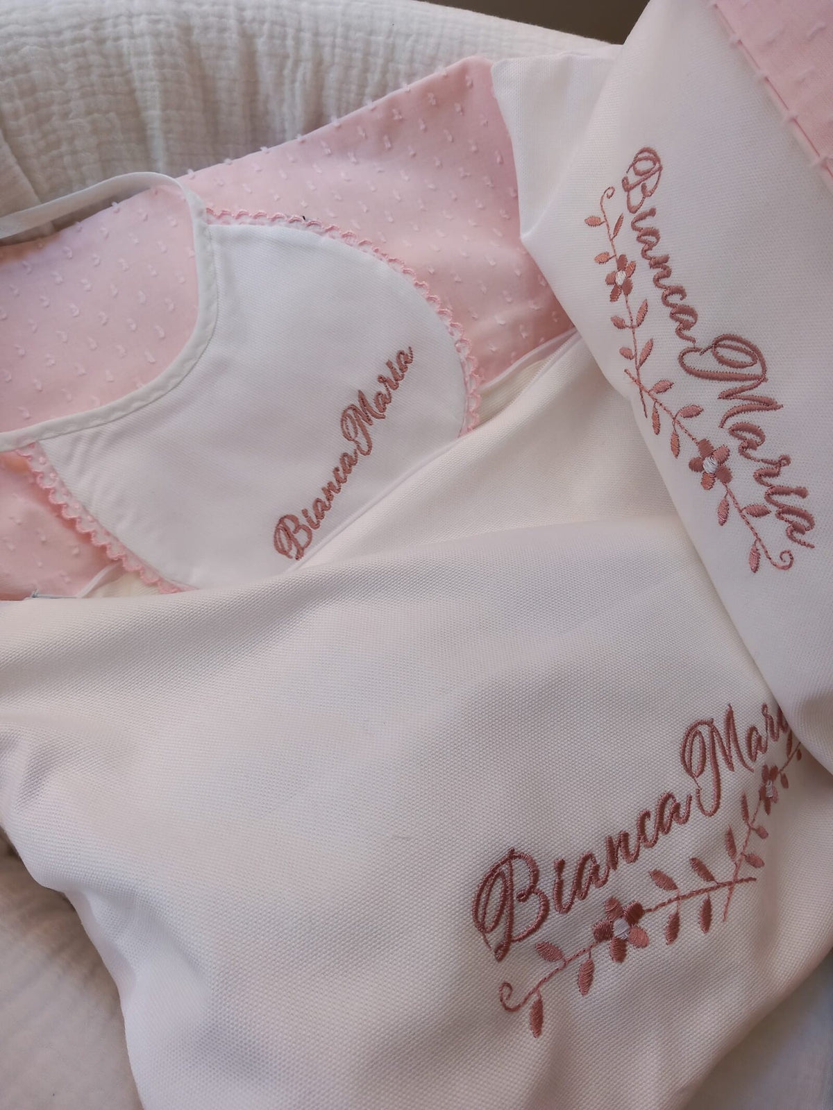 Busta nascita cotone e plumetis