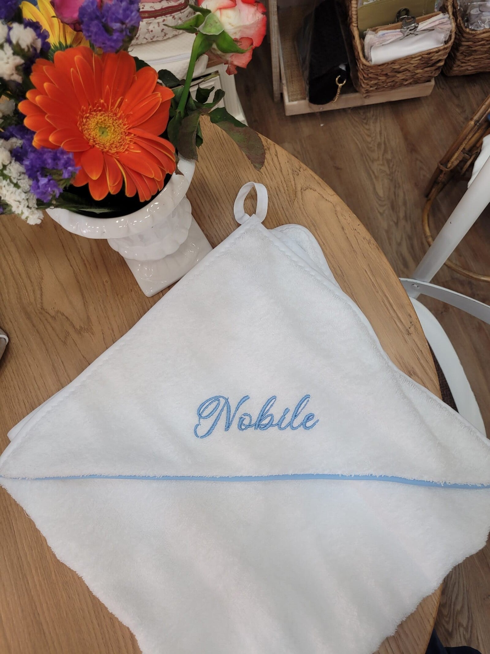 Accappatoio neonato in spugna di cotone