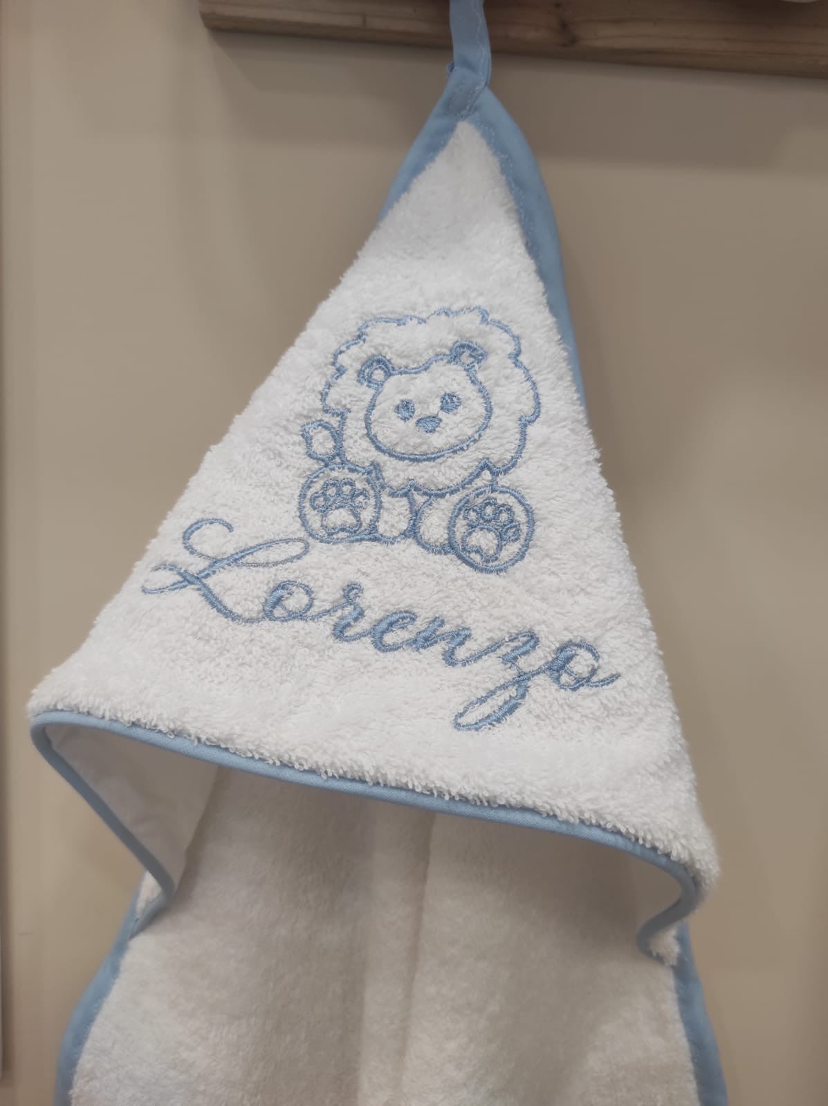 Accappatoio neonato in spugna di cotone