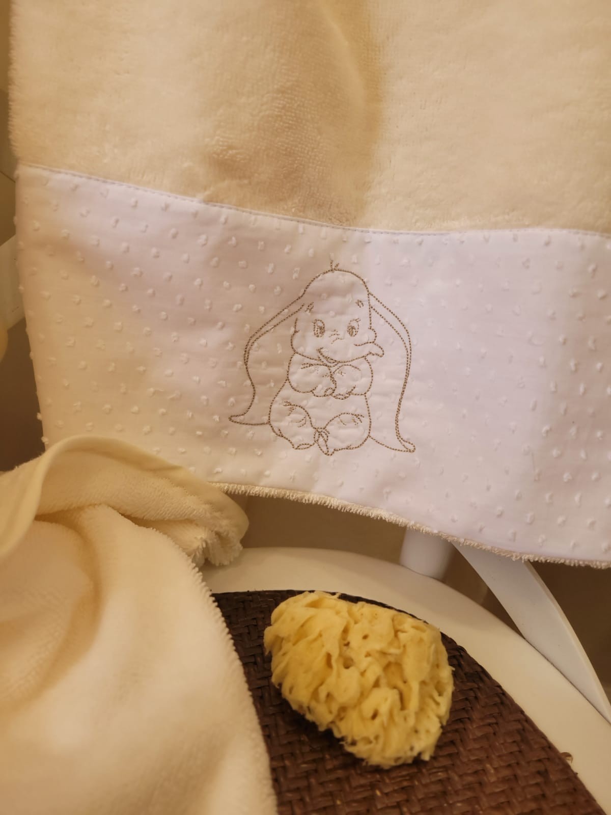 Coordinato in spugna di bamboo, accappatoio e telo bagnetto