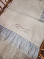 Lenzuolino con doppia rouche di plumetis