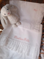 Lenzuolino con doppia rouche di plumetis