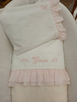 Lenzuolino con doppia rouche di plumetis