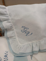 Quadrato in lino con doppia rouche