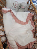 Copertina neonato in mussola con rouche