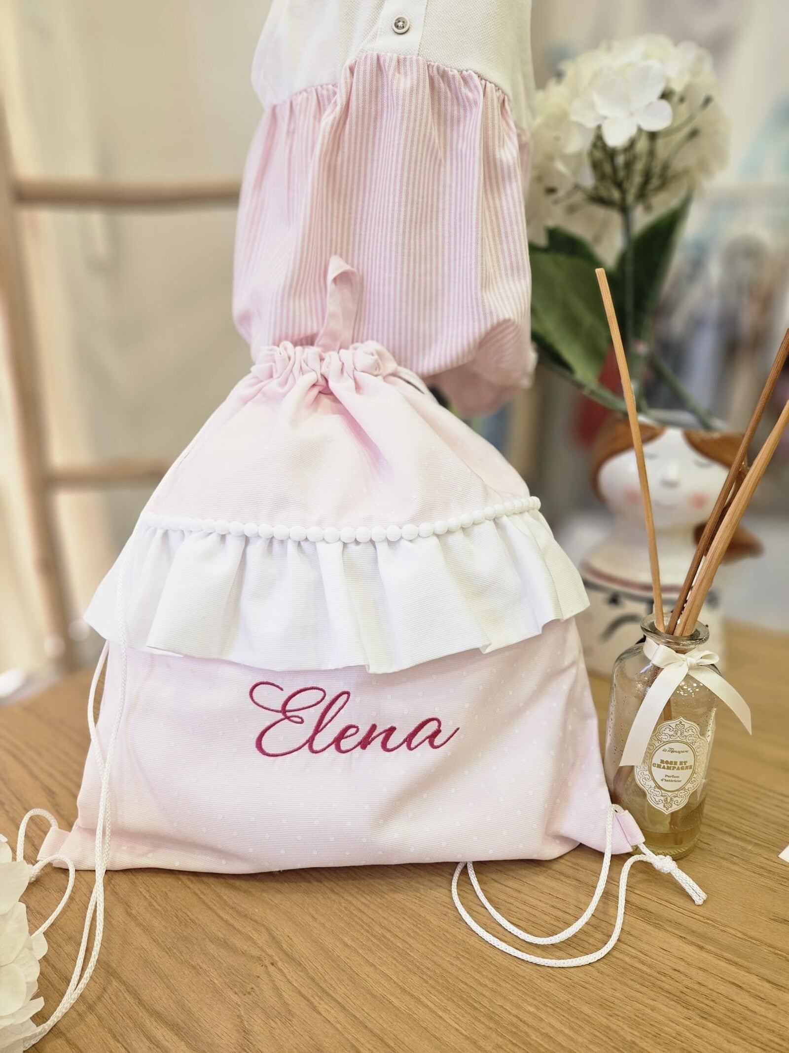 Sacca a spalla con rouche