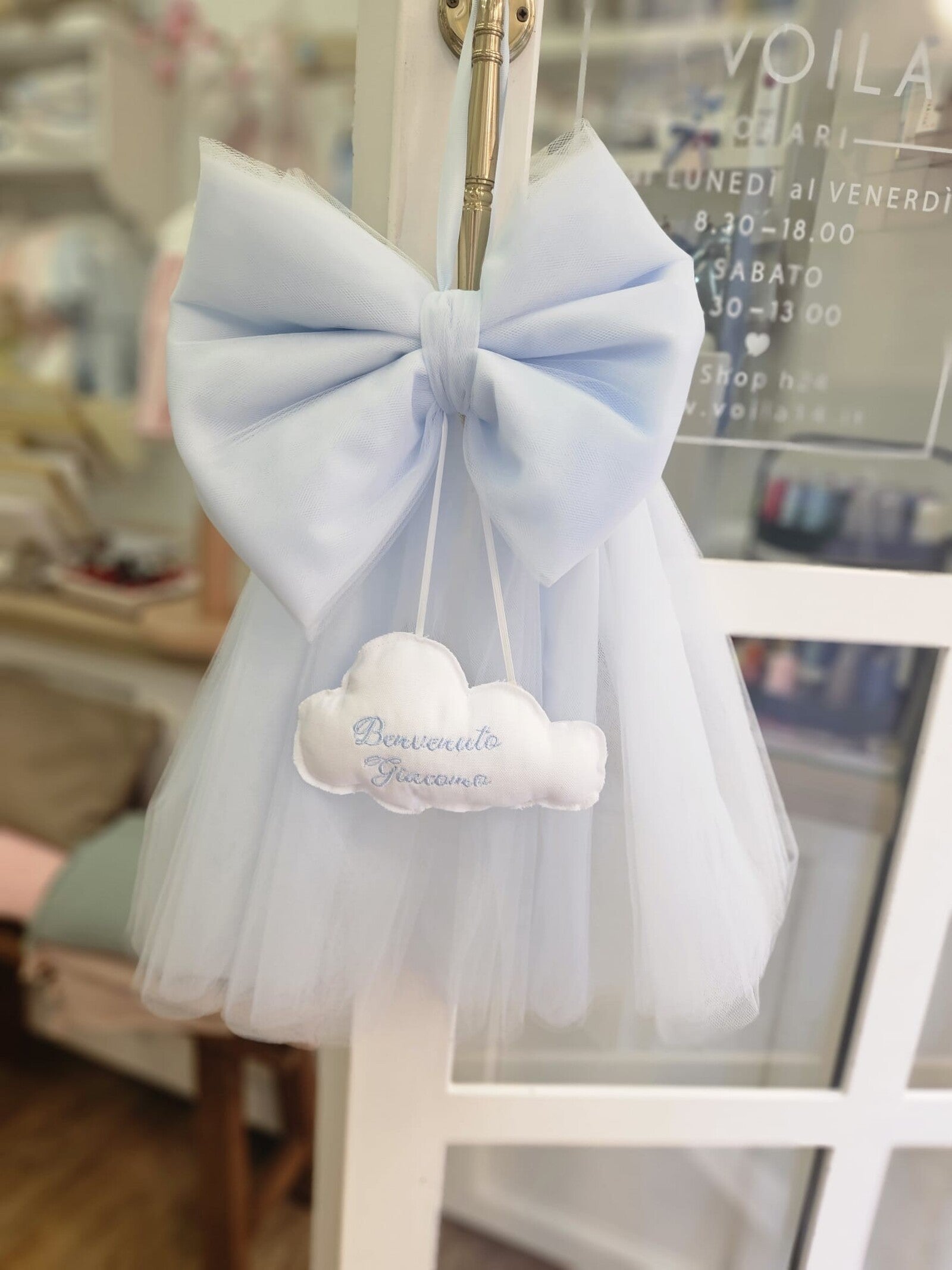 Fiocco Nascita in tulle