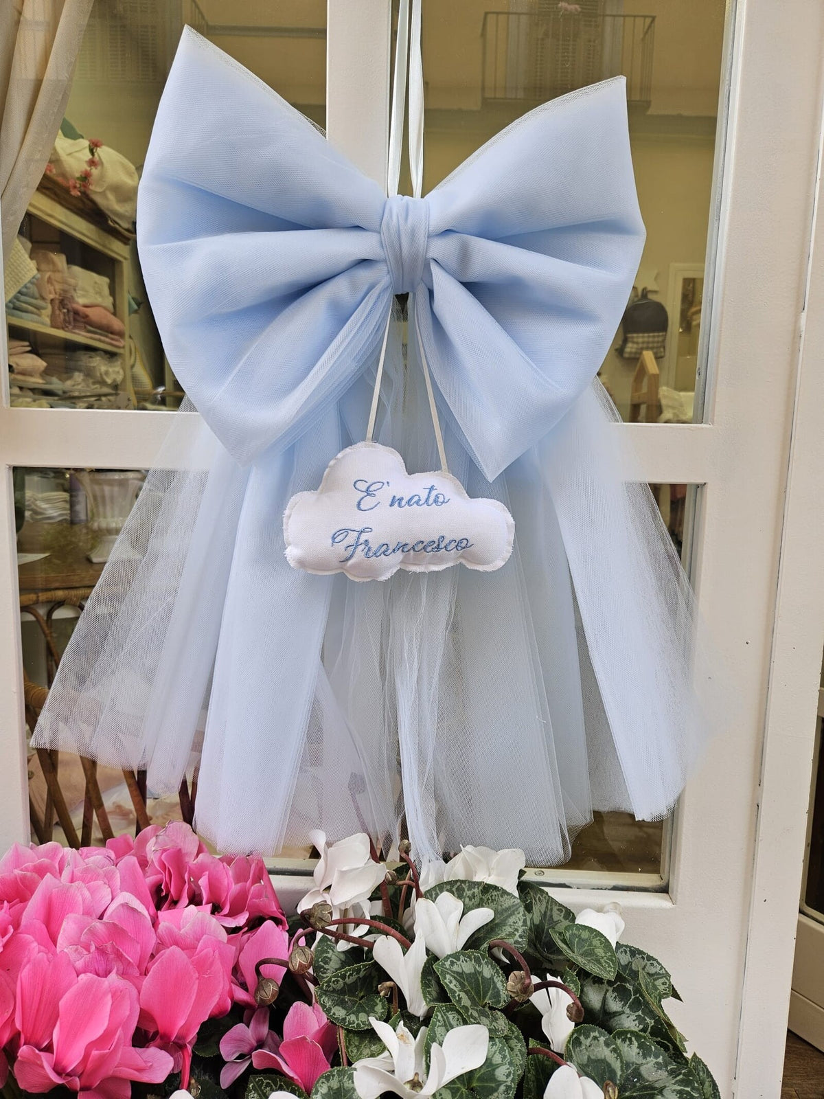 Fiocco Nascita in tulle