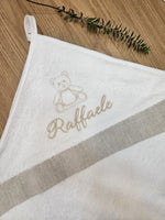 Accappatoio neonato in spugna di cotone e lino