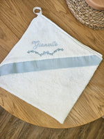 Accappatoio neonato in spugna di cotone e lino