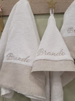 Accappatoio neonato in spugna di cotone e lino