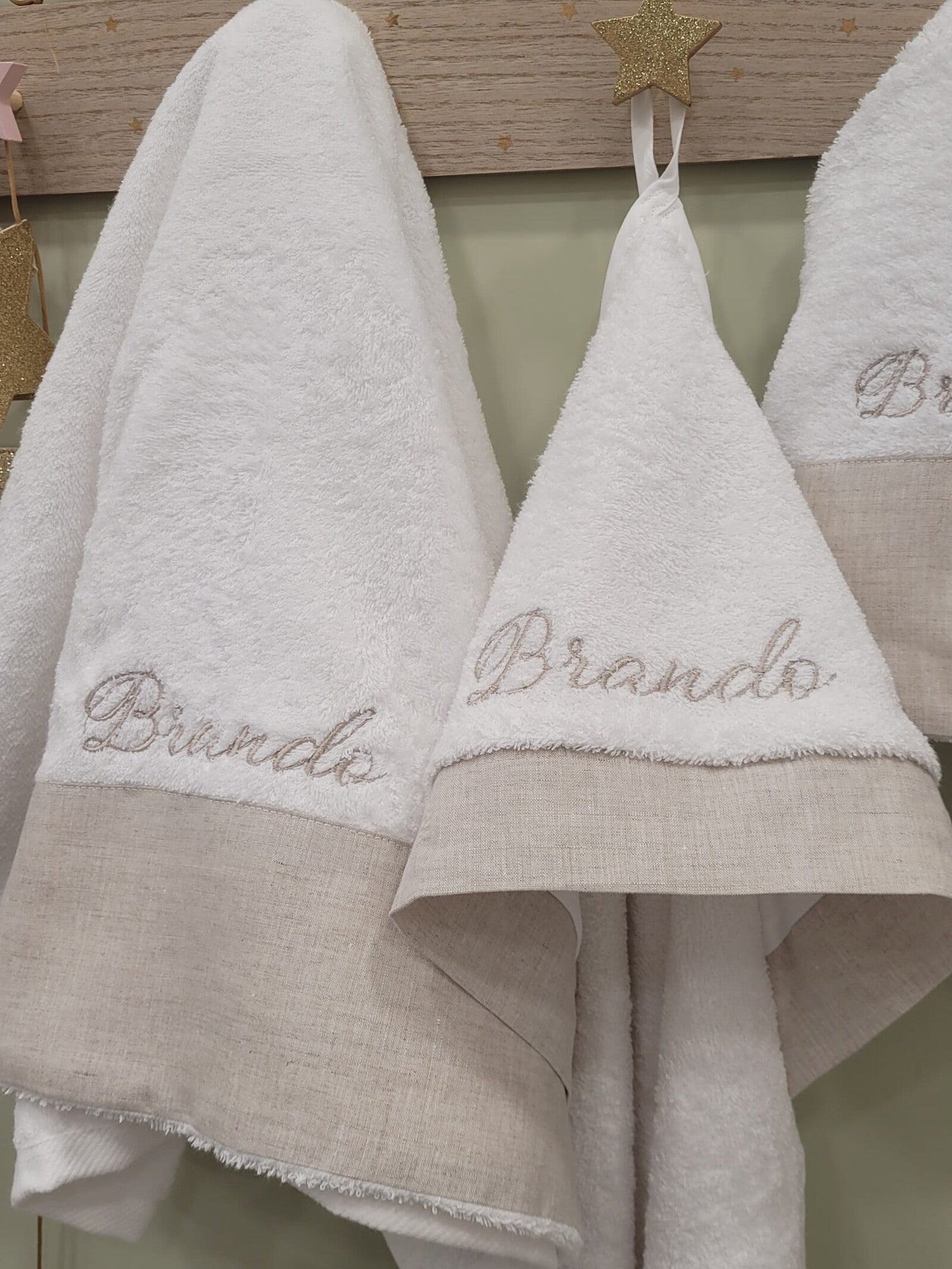 Accappatoio neonato in spugna di cotone e lino