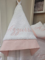 Accappatoio neonato in spugna di cotone e lino