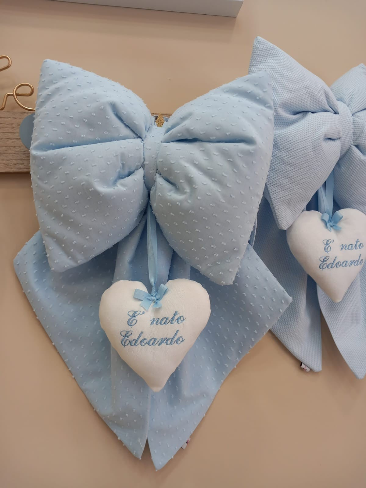 Fiocco Nascita in plumetis