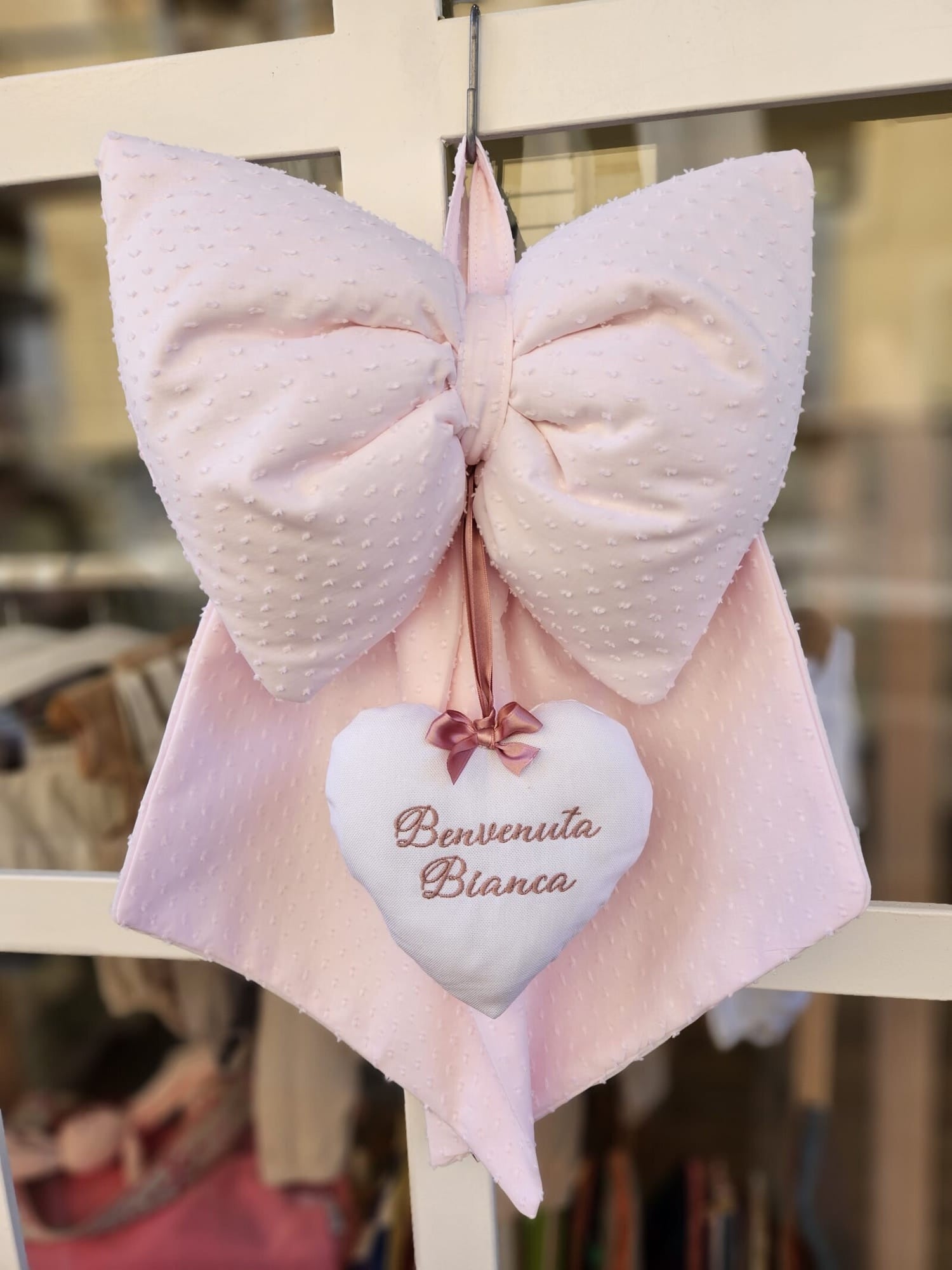 Fiocco Nascita in plumetis