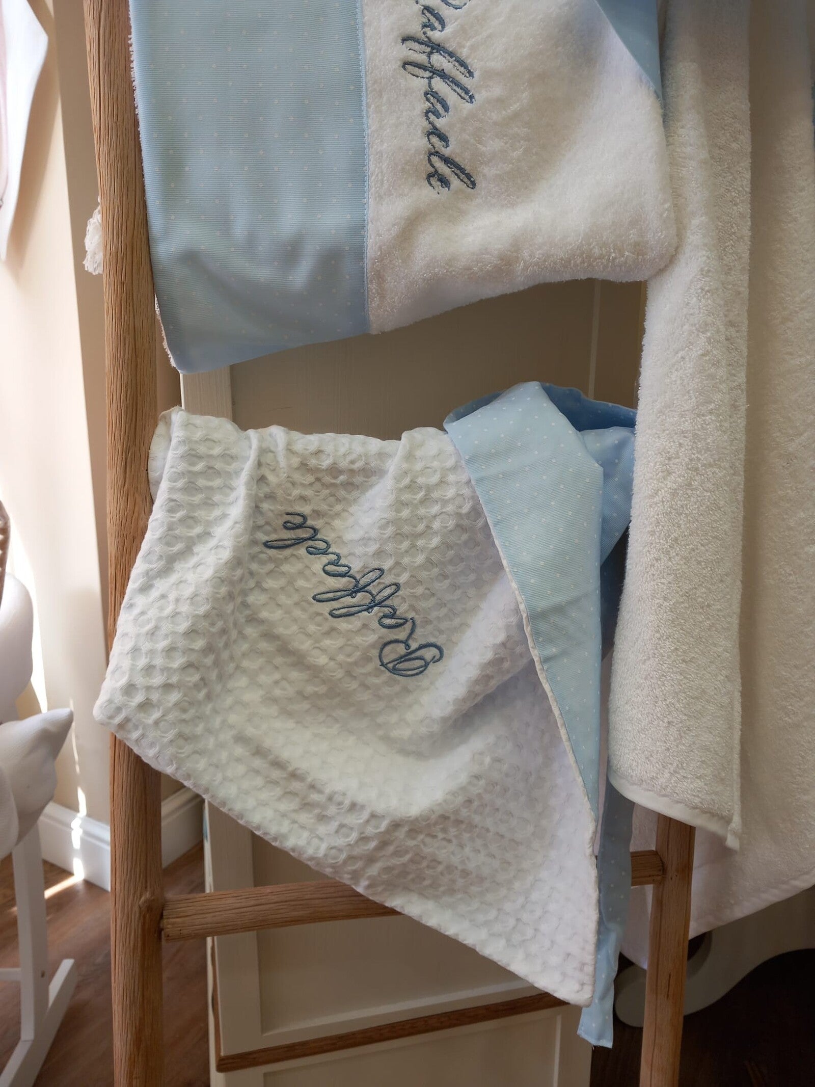 Coordinato bagno in spugna e piquè di cotone