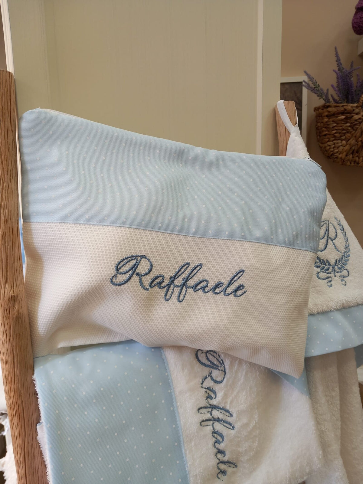 Coordinato bagno in spugna e piquè di cotone