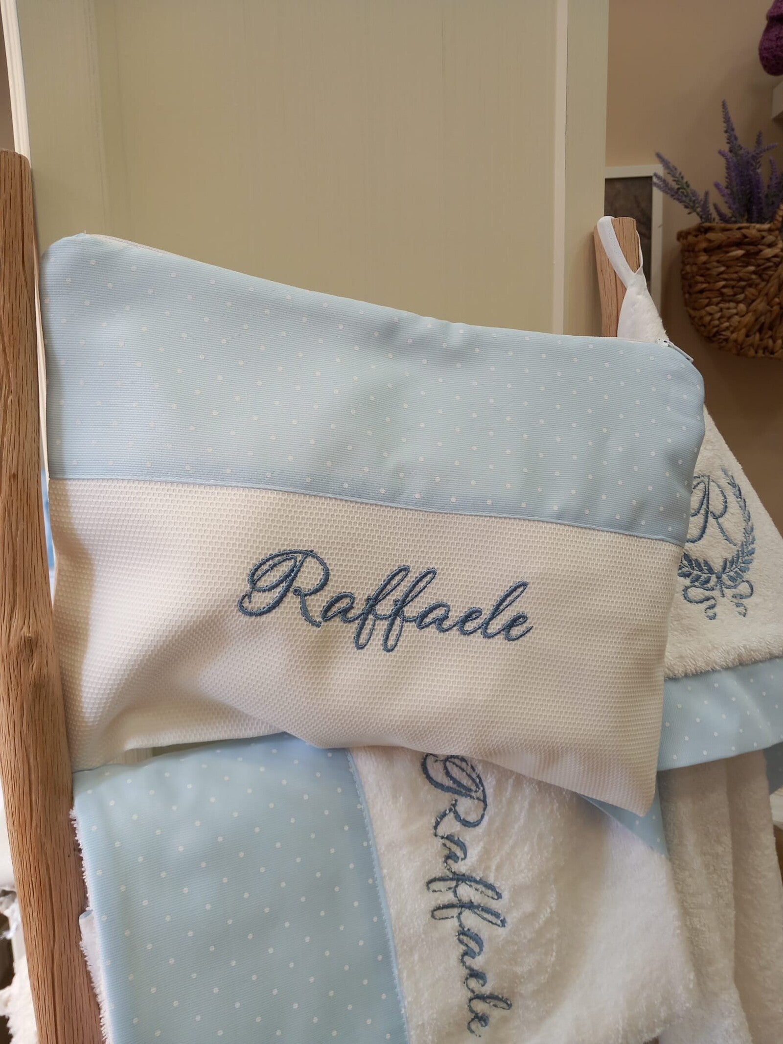 Coordinato bagno in spugna e piquè di cotone