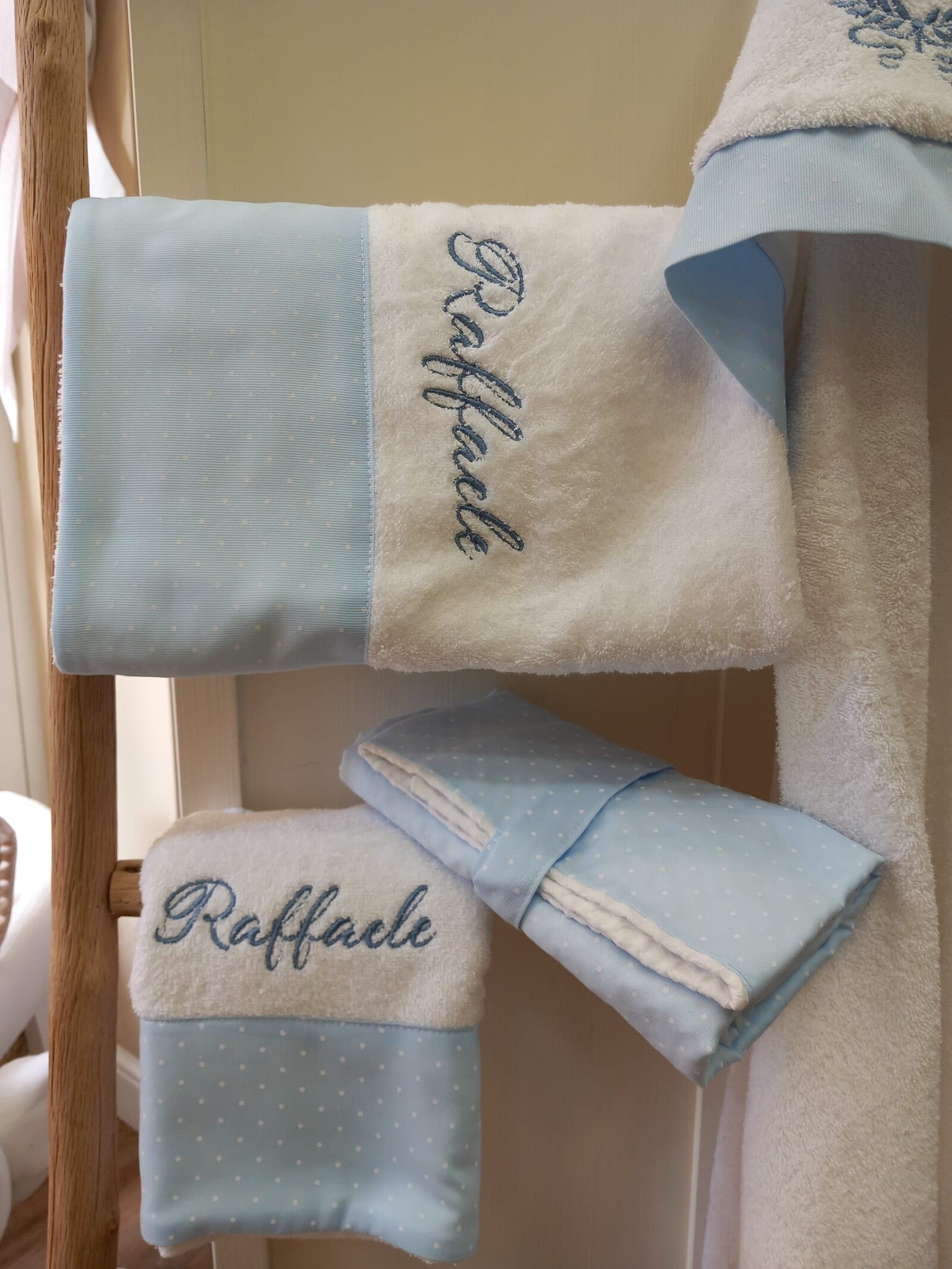 Coordinato bagno in spugna e piquè di cotone