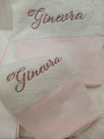 Coppia di asciugamani spugna bianca Basic