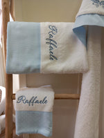 Coppia di asciugamani spugna bianca Basic