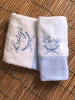 Coppia di asciugamani spugna bianca Basic