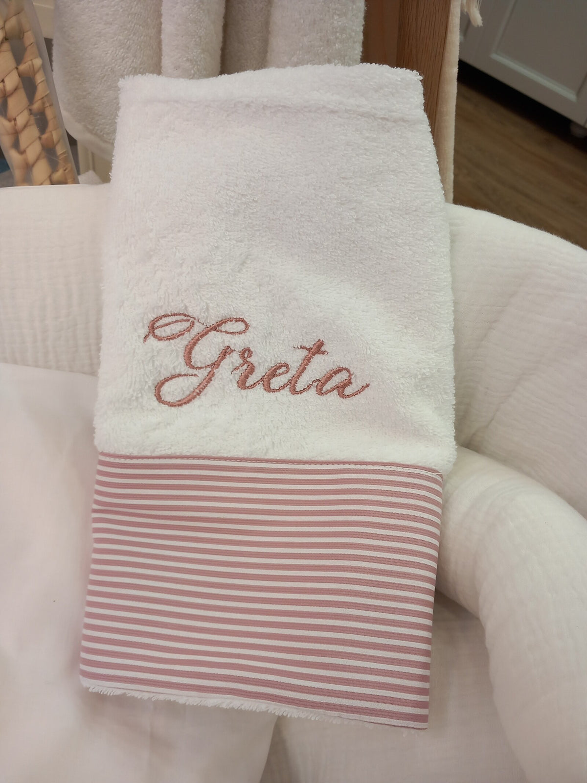 Coppia di asciugamani spugna bianca Basic