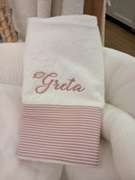 Coppia di asciugamani spugna bianca Basic