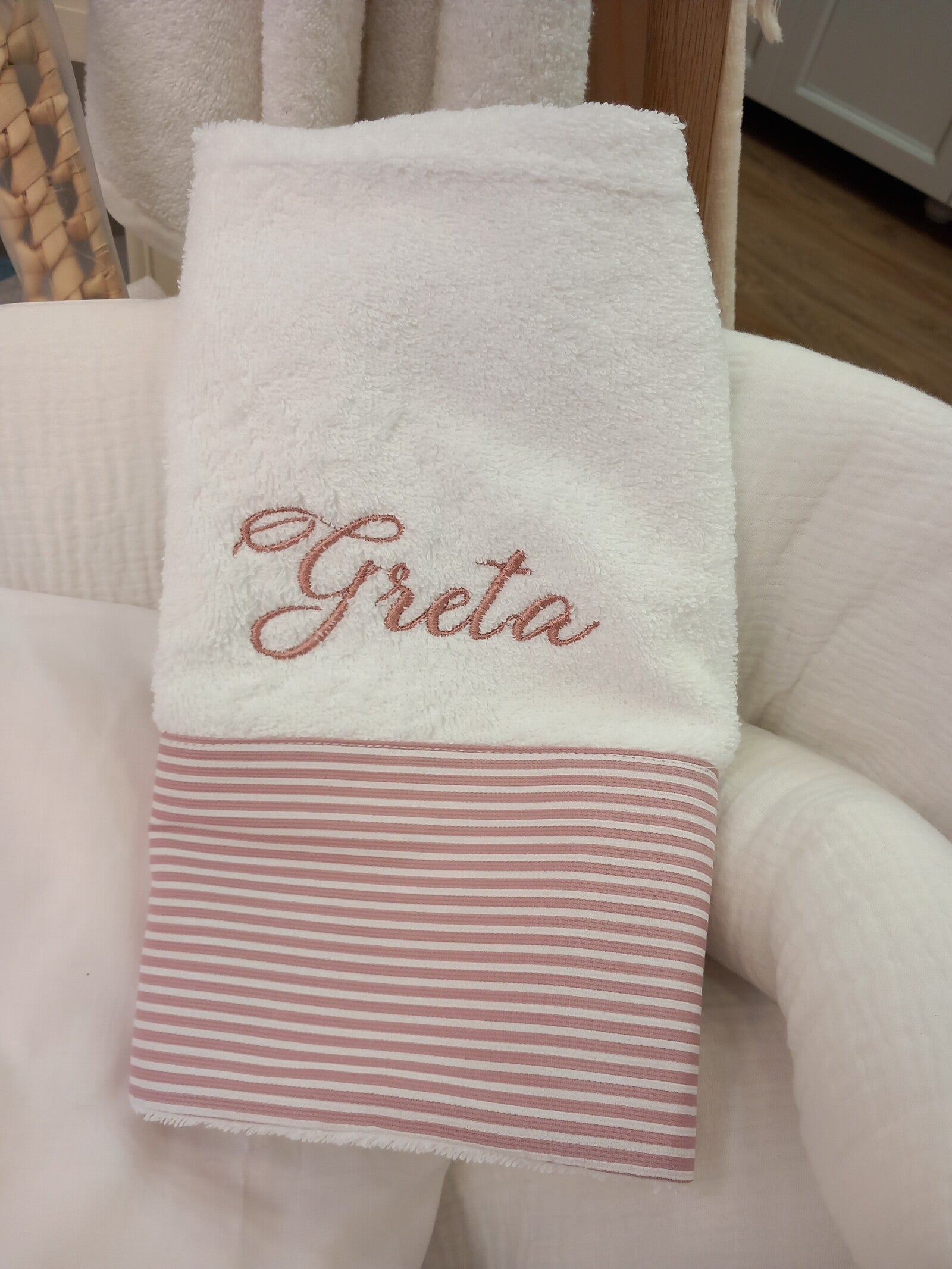 Coppia di asciugamani spugna bianca Basic