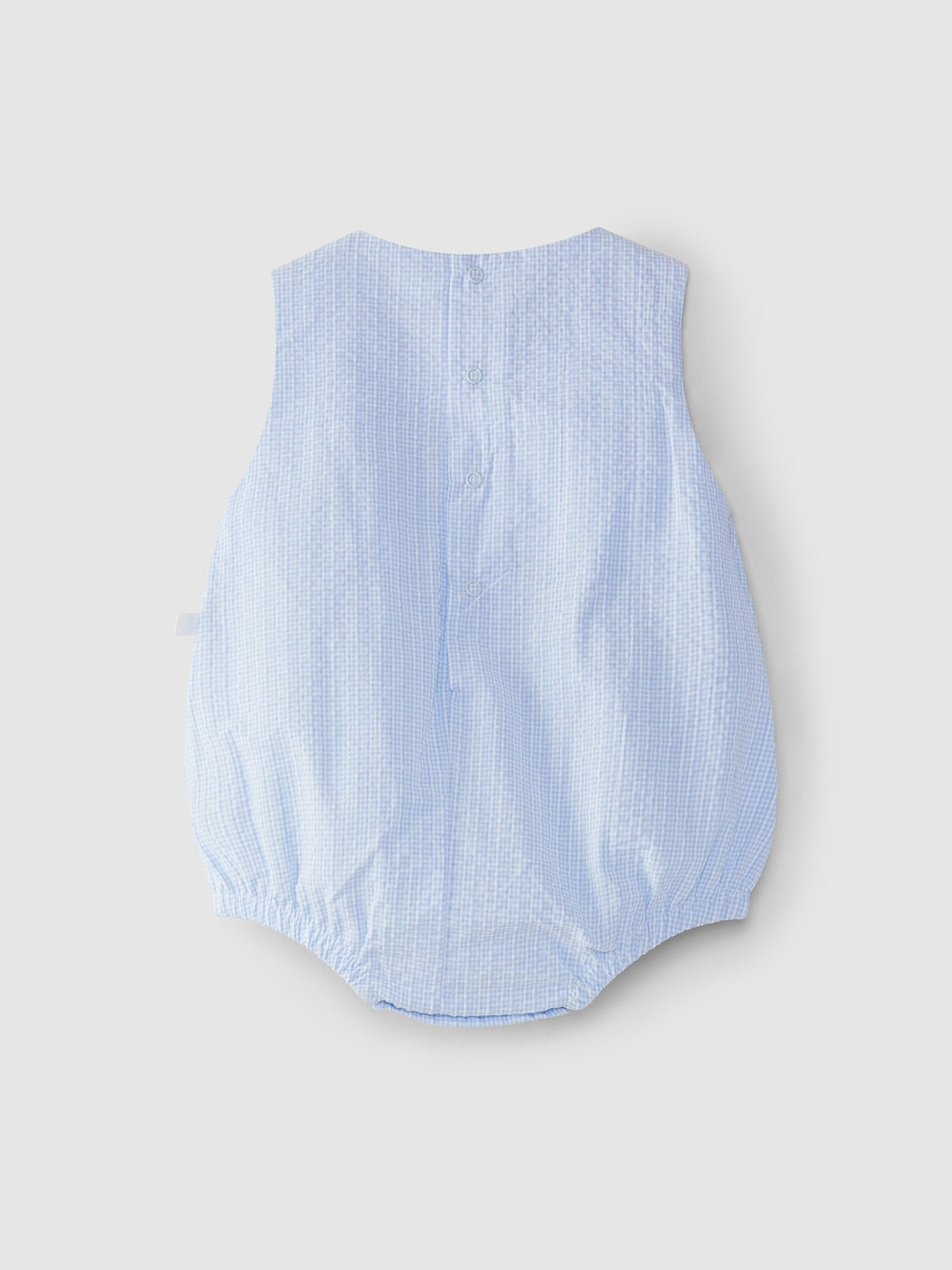Pagliaccetto in morbido cotone vichy con dettaglio punto smock sul petto