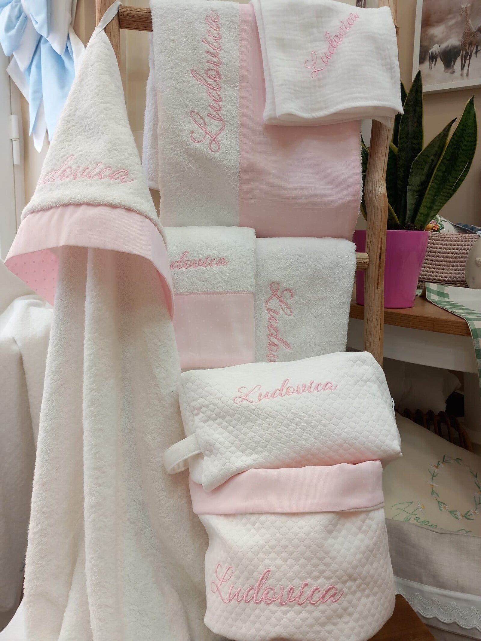 Coordinato completo per il bagnetto BASIC, in spugna di cotone