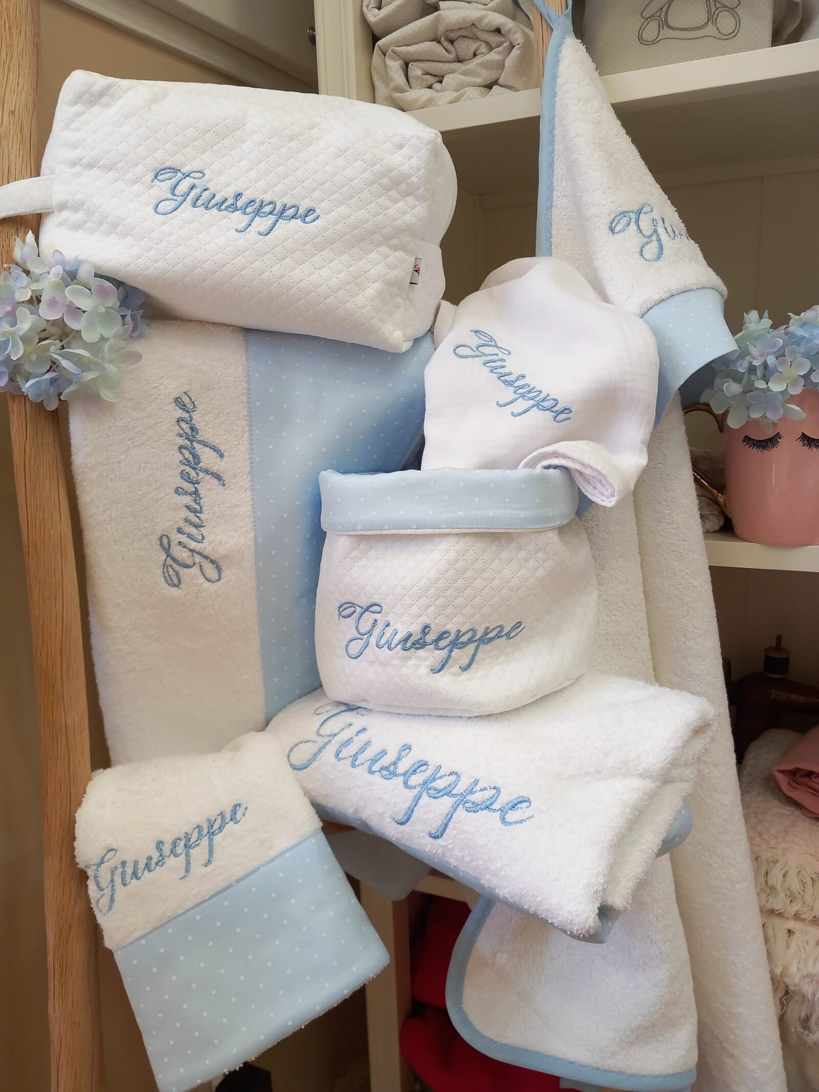 Coordinato completo per il bagnetto BASIC, in spugna di cotone