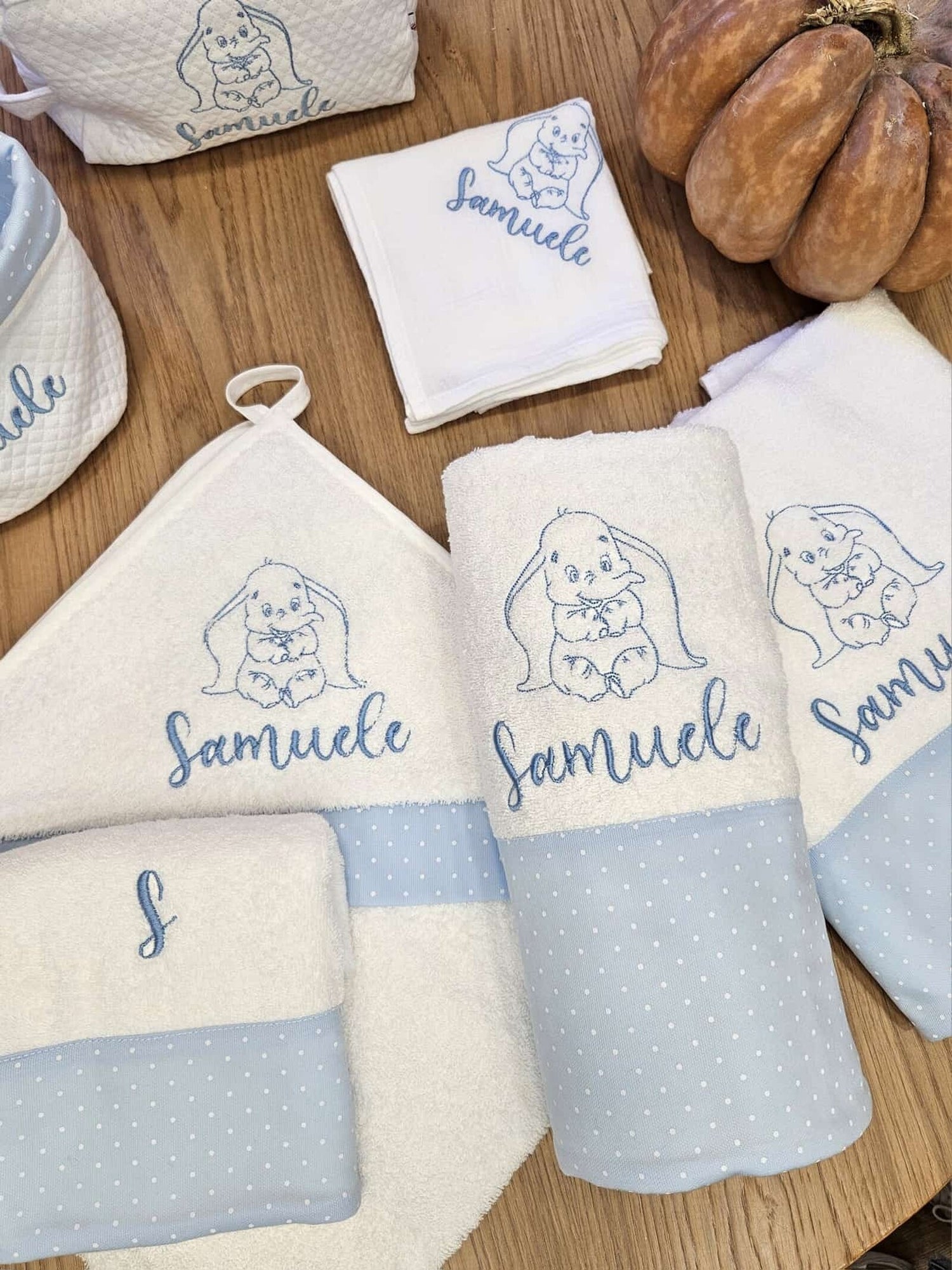 Coordinato completo per il bagnetto BASIC, in spugna di cotone